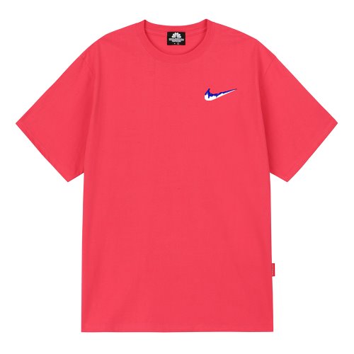 트립션 나이키패러디 BLUE SMALL BENDING 티셔츠 (Pink)