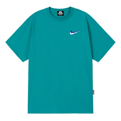 트립션 나이키패러디 BLUE SMALL BENDING 티셔츠 (Blue Green)