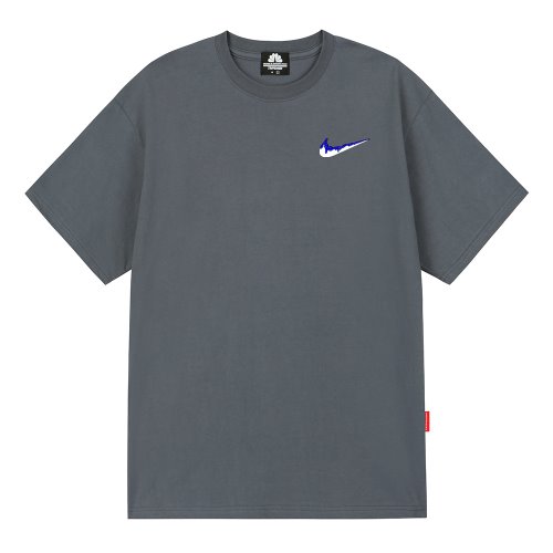 트립션 나이키패러디 BLUE SMALL BENDING 티셔츠 (Gray)