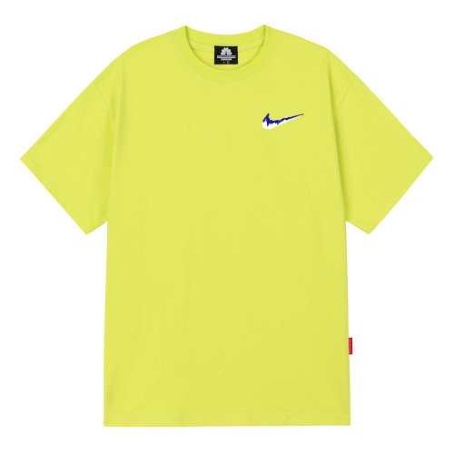트립션 나이키패러디 BLUE SMALL BENDING 티셔츠 (Yellow)